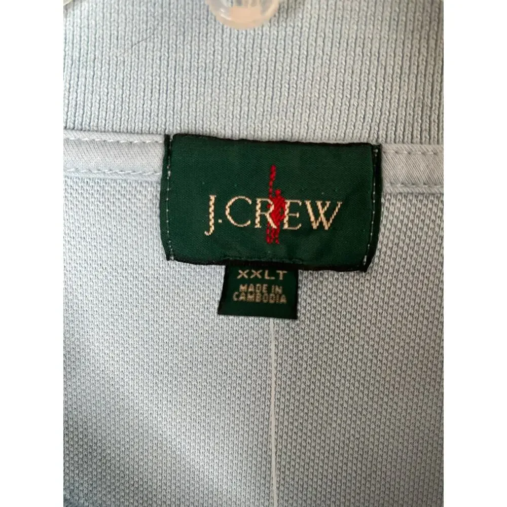 J. Crew men's pique cotton polo, light blue, XXL-T, NWT